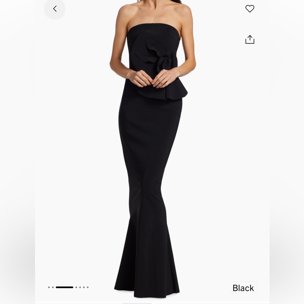 Chiara Boni Strapless Ruffle Gown